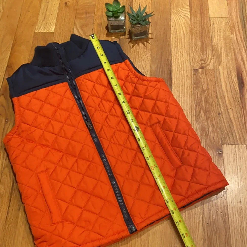 Gymboree Kids Vest Orange Blue Medium Quilted